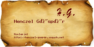 Henczel Gáspár névjegykártya